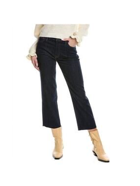 Hudson Jeans Noa Giana Mid Rise Straight Dark Wash Raw Hem Crop Size 27